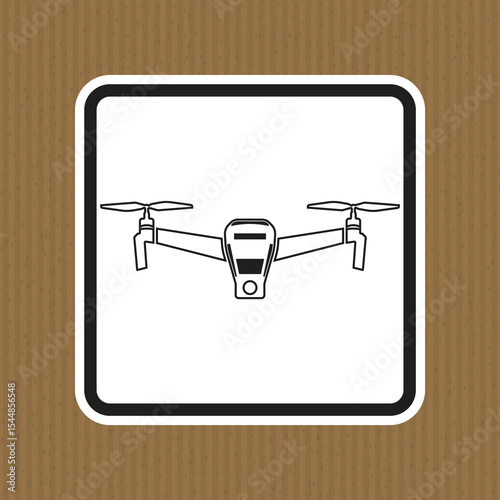 Minimalist Icon of a Drone with Propellers on a Simple Background