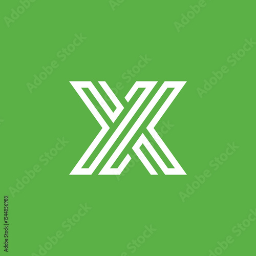 Geometric Mono line Letter X Logo design vector template