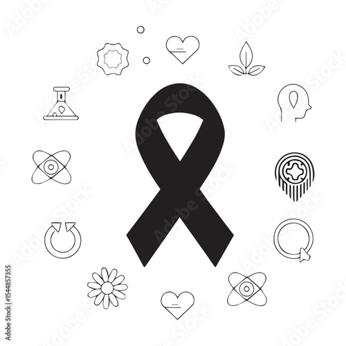 Breast Cancer Awareness Ribbon Vector Design on White Background