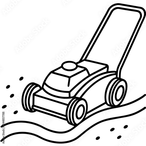 Fresh Cut Grass Tracks Line Art Vector 
