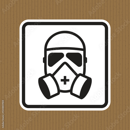 Black and White Graphic of a Safety Mask Icon for Hazardous Environments