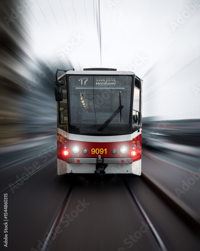 tram in motion