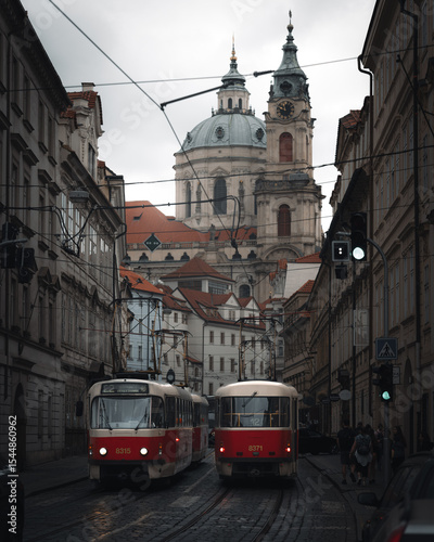 street and tram in prague