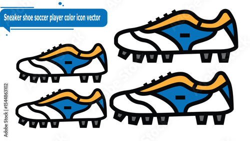 Sneaker shoe soccer player color icon vector