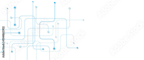 Abstract background with technology circuit board texture. Modern electronic motherboard texture. Engineering and communication concept for header, web banner, website, presentation.
