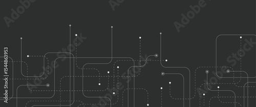 Seamless Technology Circuit on Black Background.