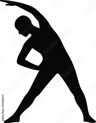 Silhouette of a young woman's body posing, a beautiful black vector illustration of a dancing figure