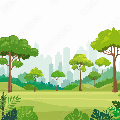 panorama banner background of tropical forest landscape scene