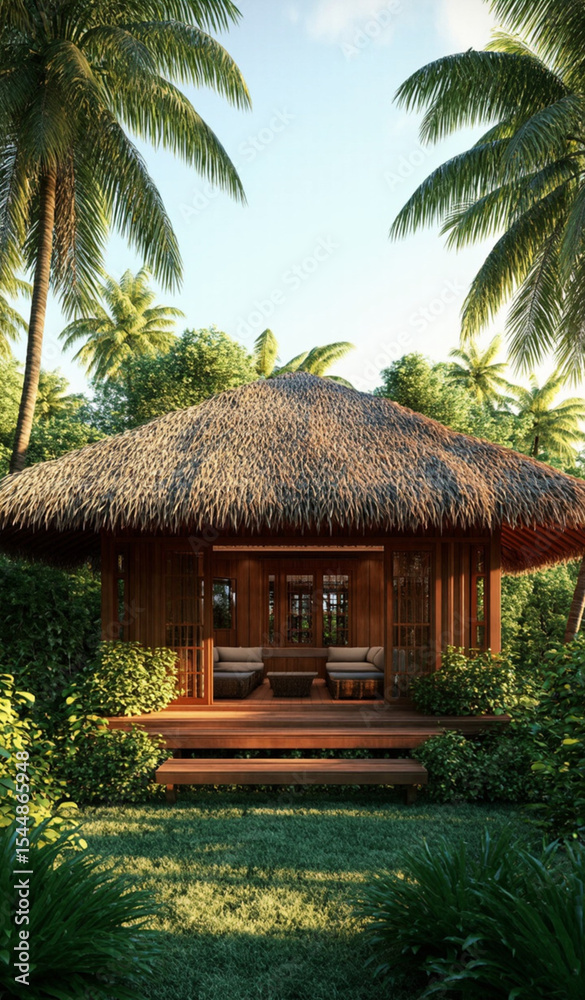 Obraz premium hut on the beach