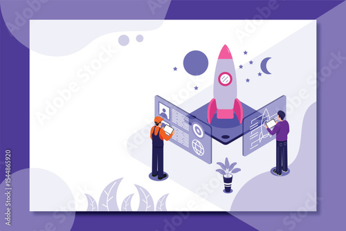 Startup Development Illustration – Business Growth and Innovation Process Concept