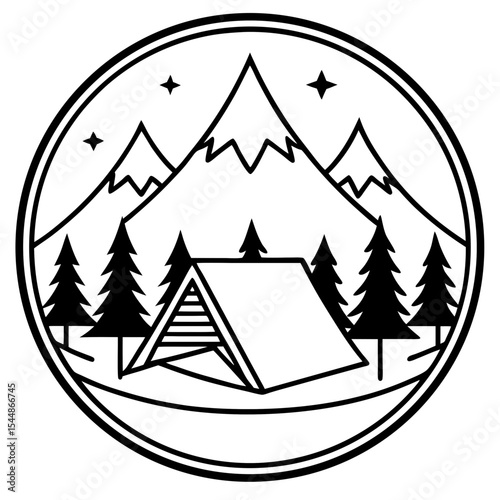 Retro Ridge Adventure Vector