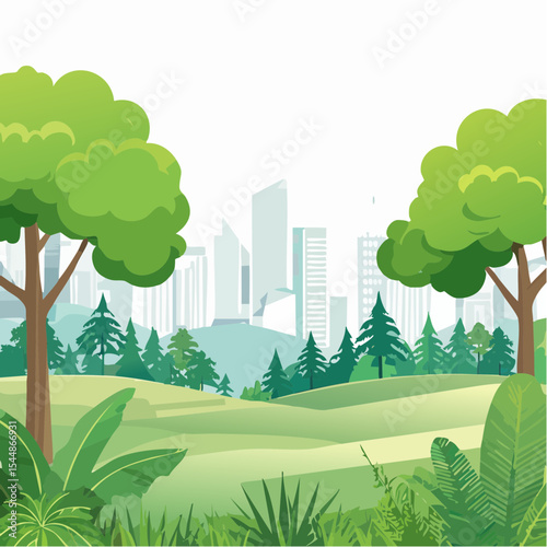 panorama banner background of tropical forest landscape scene