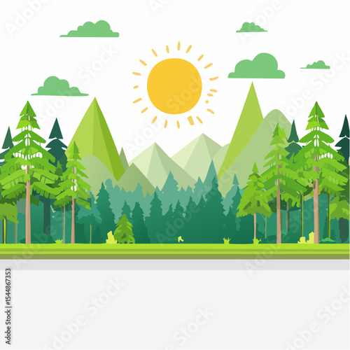 panorama banner background of tropical forest landscape scene