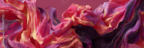 Layered fabric swirls resembling rich silk with vivid colors