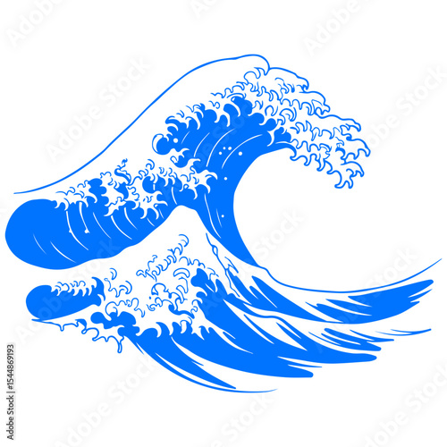 vector illustration of a wave cascading gracefully, these opulent waves form a glorious and stylish vector art piece waves