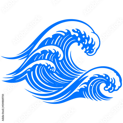 A glorious seascape abstractions rendered in premium vector form using harmonious, soothing, and modern illustration style