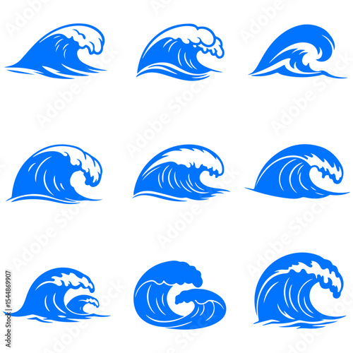 Dynamic sea wave background illustrated with artistic flair using curved, vibrant, and premium graphic formation