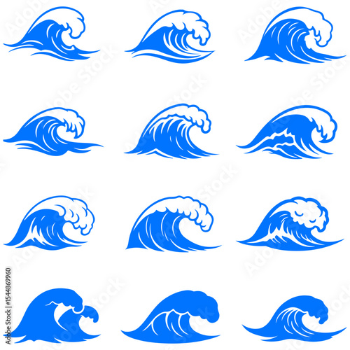 Sophisticated stylized water forms layered with geometric finesse using refined, expressive, and ethereal form concept