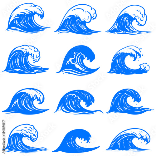 Crashing wave background illustrated with artistic flair using bold, glorious, and soothing illustration pattern