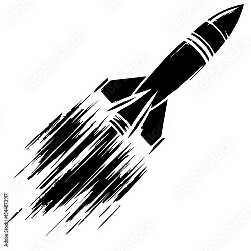 Missile silhouette flying