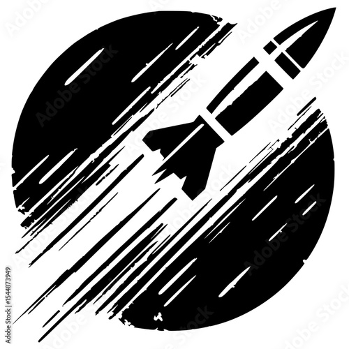 Missile silhouette flying