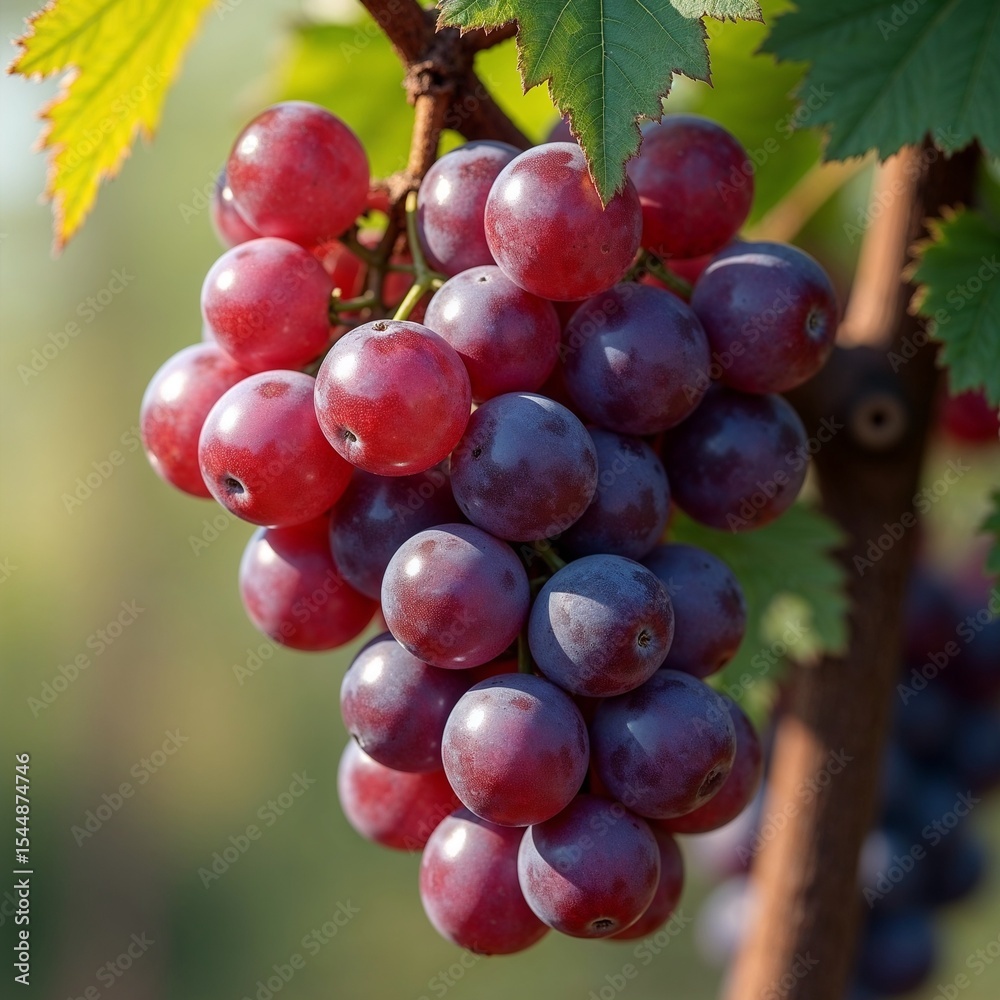 Fototapeta premium red grapes on vine