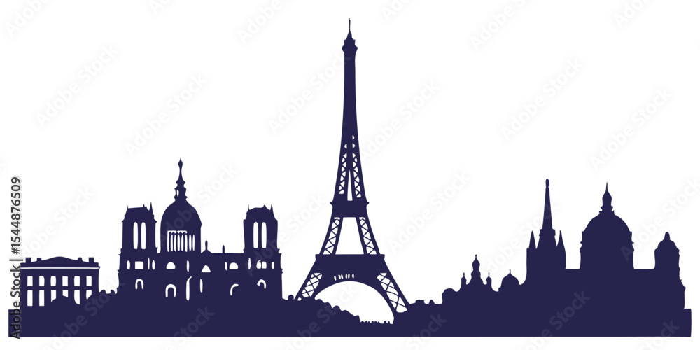 Fototapeta premium silhouette city skyline on white background