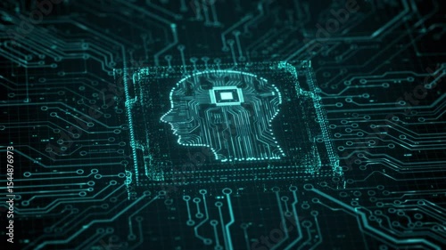 AI artificial intelligence and data mining. Chat deep learning. Computer chip technology. Futuristic cyber innovation automation and autonomous brain. Chat text generative AI. Neural network 3D