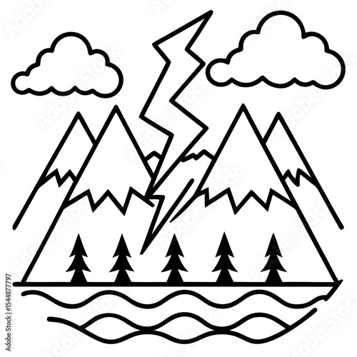 Thunder Peaks Vector Art