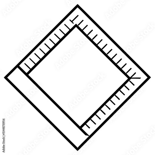 Geometric Ruler Line Art Illustration