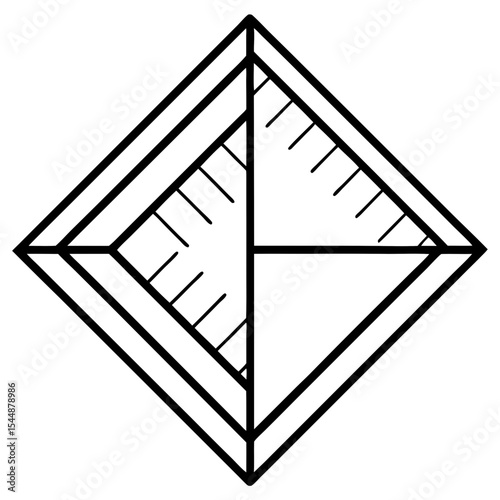 Geometric Ruler Line Art Illustration