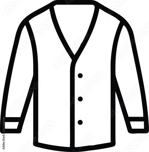 long sleeve button cardigan sweater fashion apparel outline icon