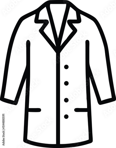 Lab coat - line icon, editable stroke. A simple outline laboratory equipment symbol. Vector illustration