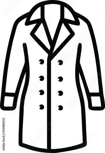trench coat linear icon. Overcoat. Menswear. Outerwear. Autumn clothes.