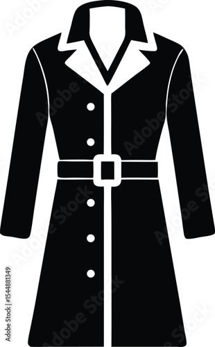 trench coat linear icon. Overcoat. Menswear. Outerwear. Autumn clothes.