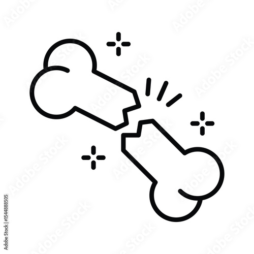 An amazing outline style icon of broken bone injury