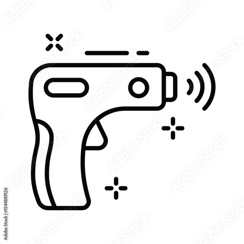 Get a glimpse of this linear style infrared thermometer icon
