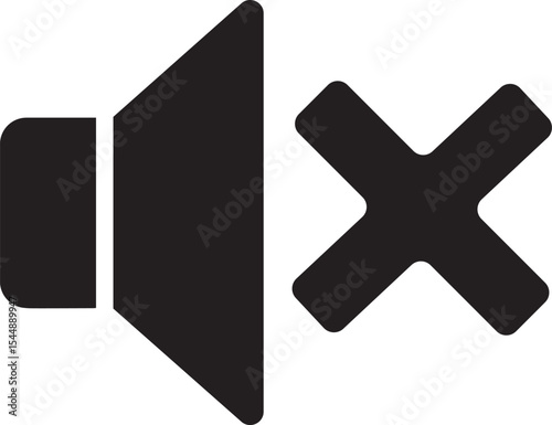 Mute Icon Speaker with Cross Symbol - Simple Graphic Design