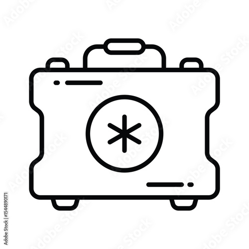 A well crafted outline icon of medical kit
