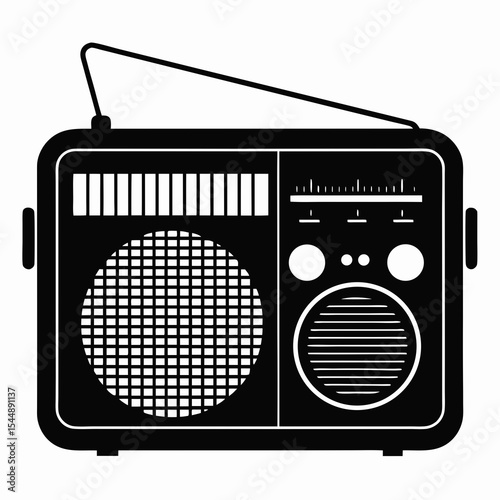 black retro radio