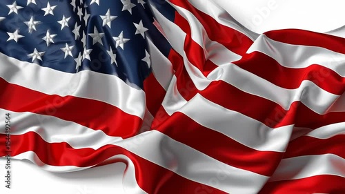Waving American flag closeup in motion  symbol of usa, patriotism, national pride, 4th of July, Independence day