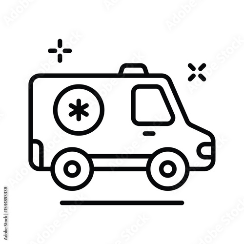 Get this linear style icon of ambulance rescue