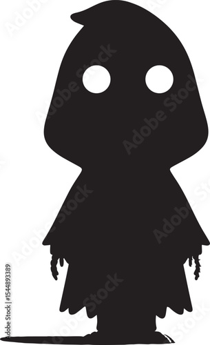 Mysterious Hooded Figure Spooky Silhouette Illustration