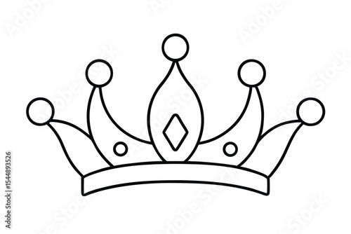 Princes tiara crown or royal diadem line art vector icon for apps and websites