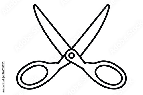 Vector scissor line art illustration