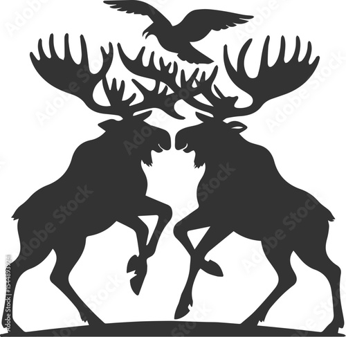 Forest animal moose vector black illustration silhouette