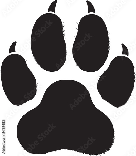 Majestic Black Big Cat Paw Print Wild Animal Track Graphic