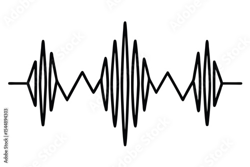 audio wave or soundwave line art vector icon for music apps and websites