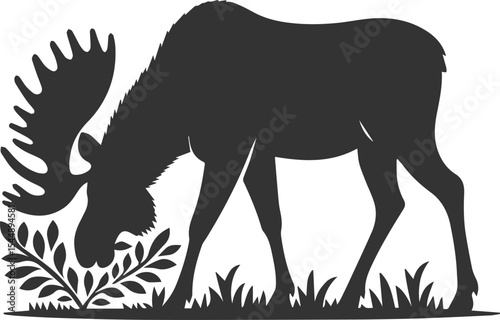 Forest animal moose vector black illustration silhouette