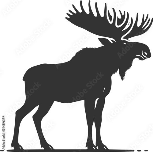 Forest animal moose vector black illustration silhouette